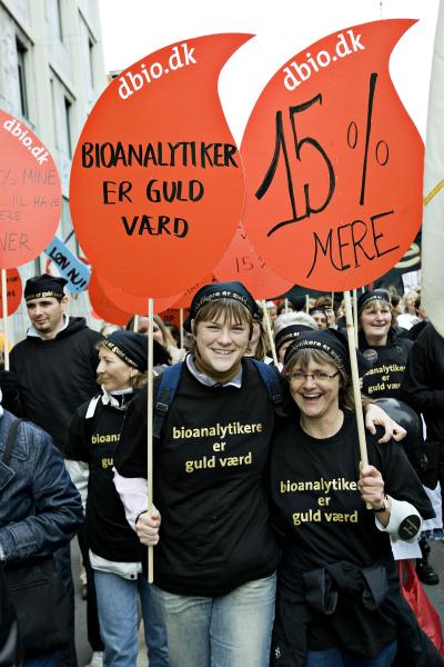 I 2008 strejkede dbio sammen med Sundhedskartellet i 60 dage